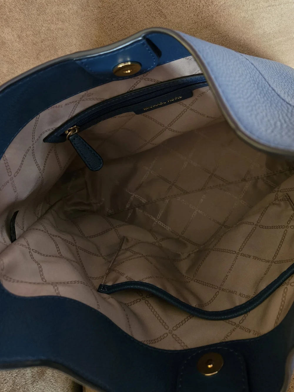 Michael Kors Blue Leather Shoulder Bag